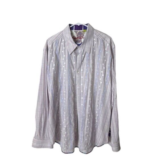 Robert Graham Mens Classic Fit Dress Shirt Long Sleeve Button Front Purple - Picture 1 of 6